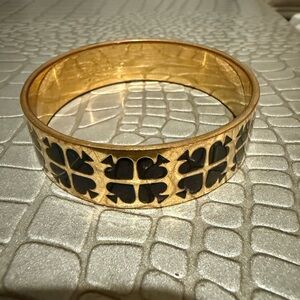 Kate Spade Elegant Gold and Black Women's Ace of Spades Bangle Bracelet
